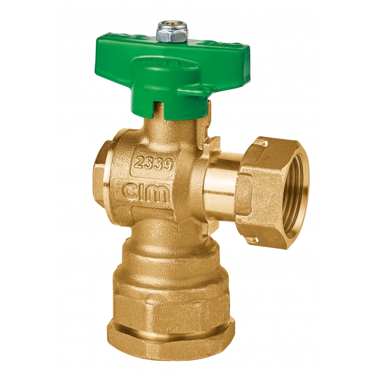 Cimberio Right Angle Ball Valve for Water Meter Inlet
